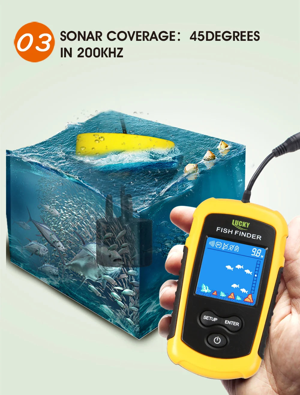 100M Portable Sonar Fish Finders Echo Sounder