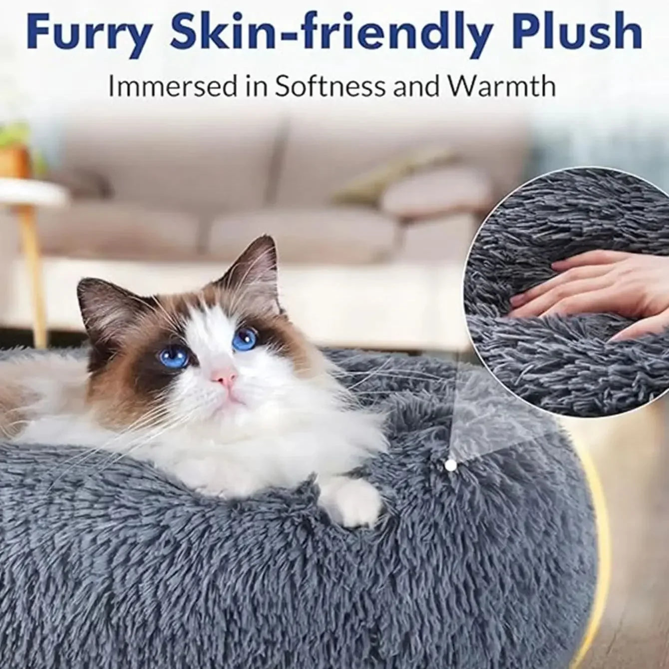 Round Pet Bed Super Soft