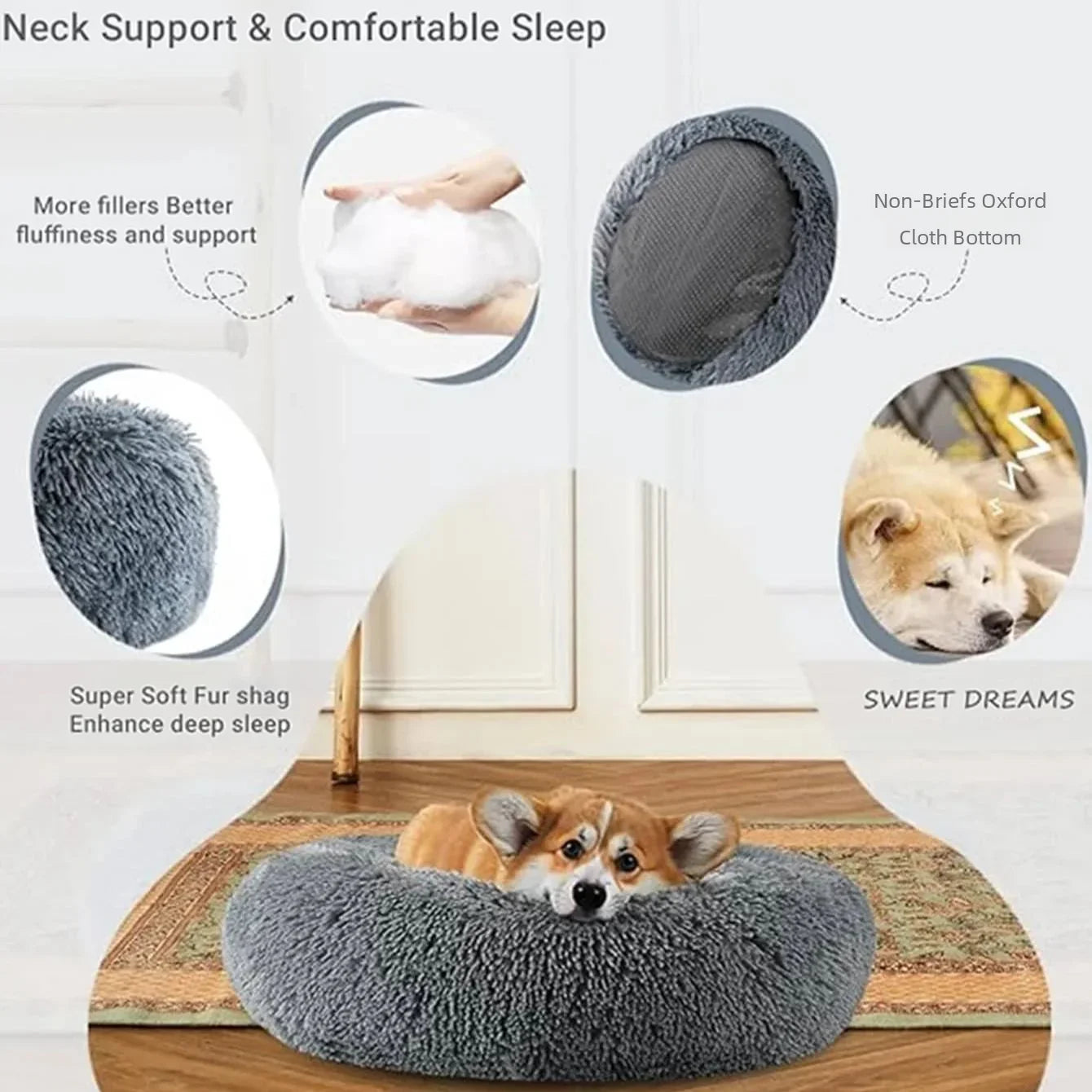 Round Pet Bed Super Soft